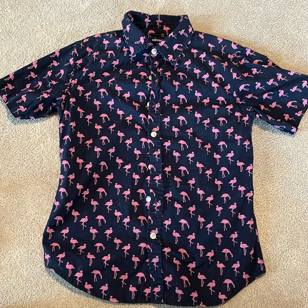 Adorable boys flamingo print shirt